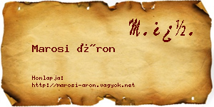 Marosi Áron névjegykártya